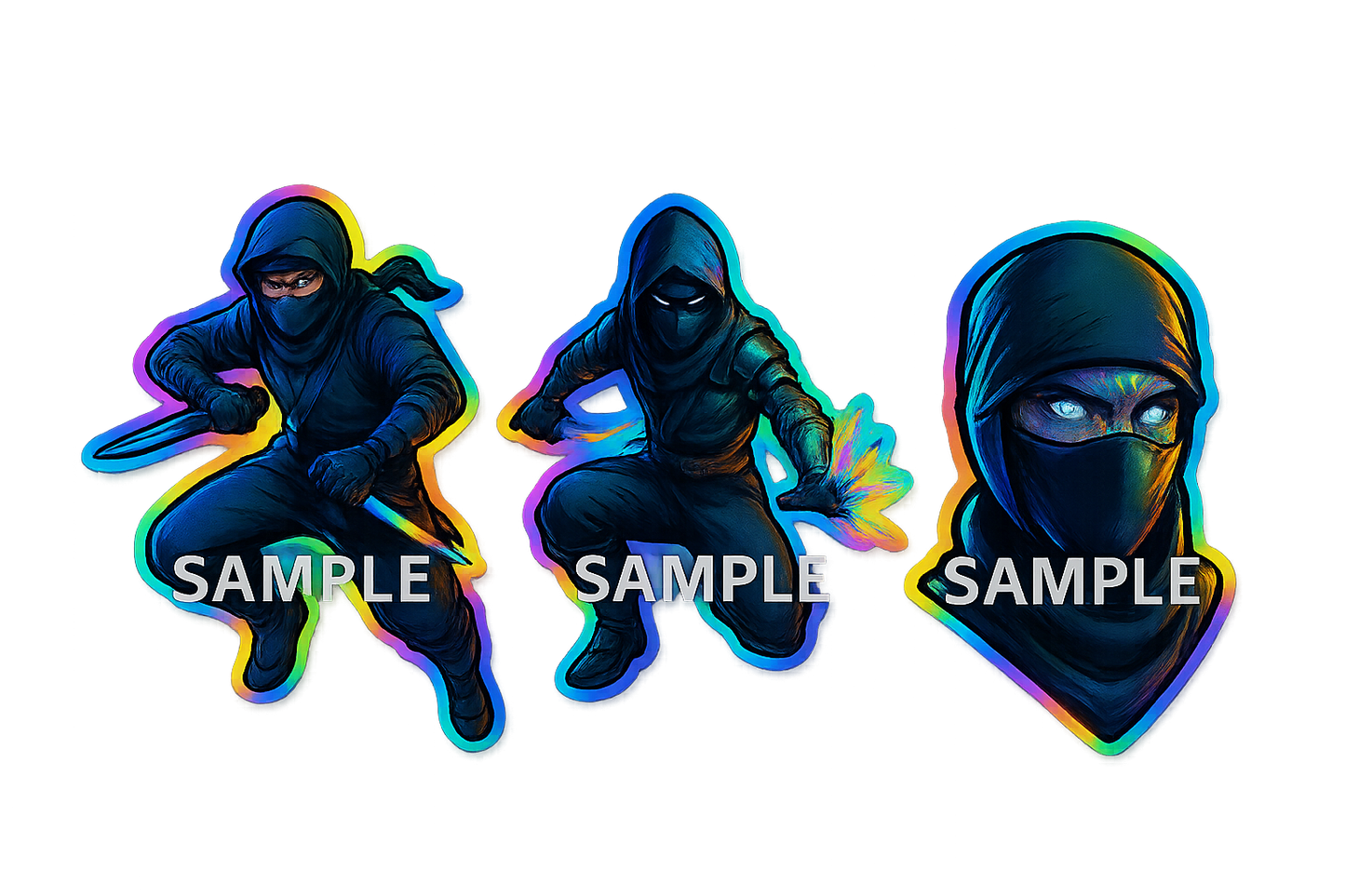 SHINOBI SPECTRUM – 3 holograhic ninja stiker